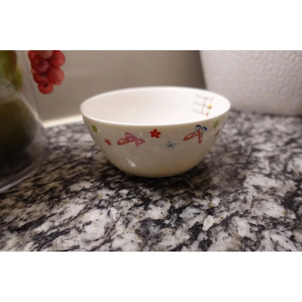 Modern House Kids Ballerina Ceramic Bowl Calorie Scale‎ White Made in Korea